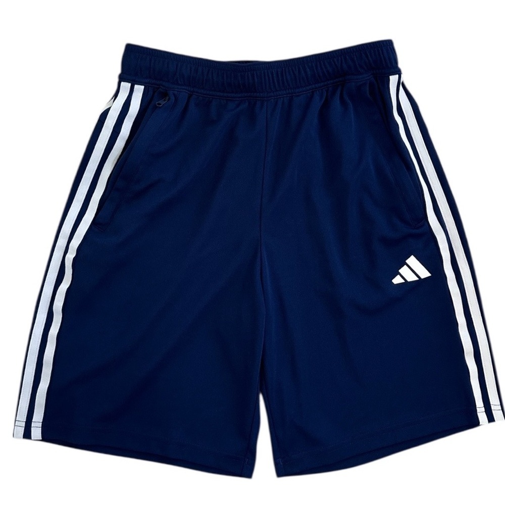 Adidas Men's Train Essentials Athletic Shorts 3-Stripes Zip Side Pocket Size Sm